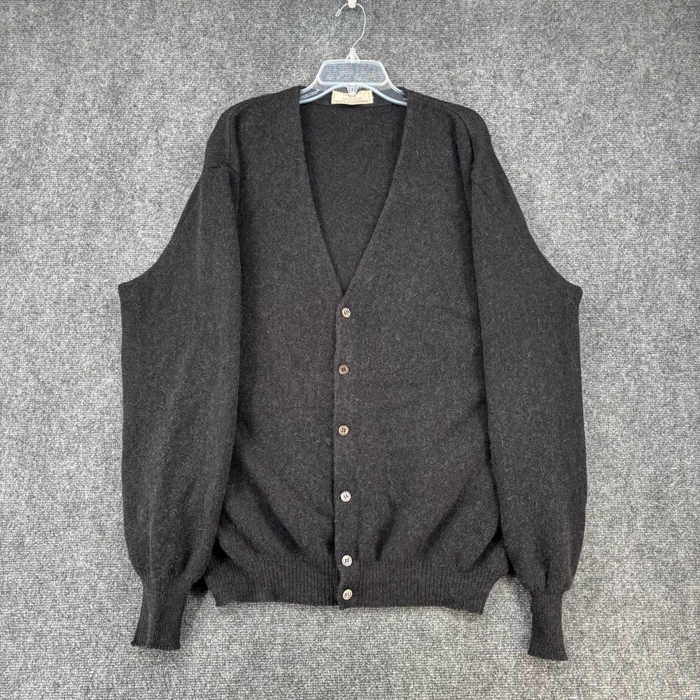 VTG Lemmermayer Maus & Hoffman Gray Alpaca Sweater Large 52 Cardigan Sweater